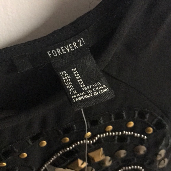 Forever 21 Black Sleeveless Metals Dress Top M - Picture 4 of 6